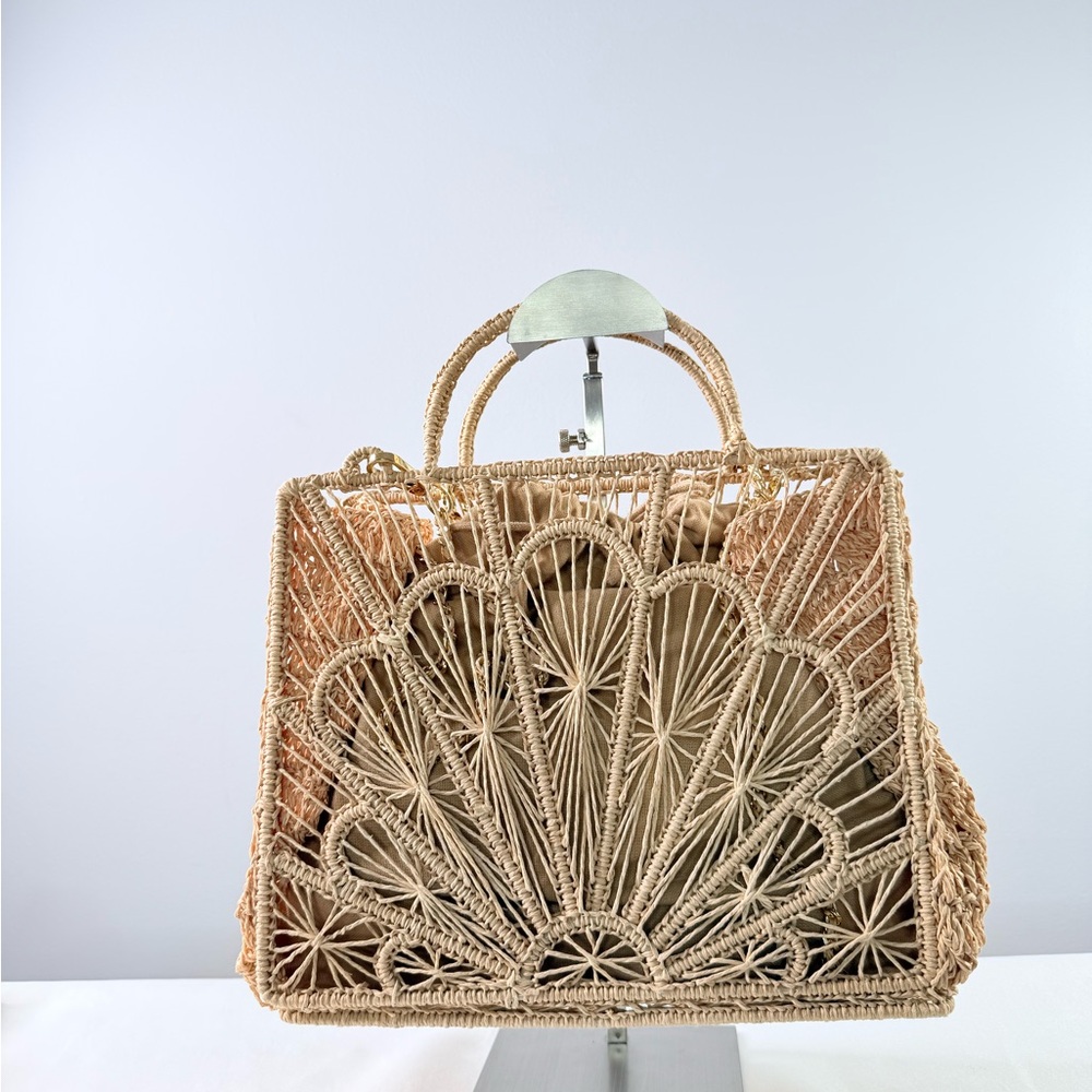 House of Harlow 1960 Beige Woven Crossbody Bag - Picture 5 of 9